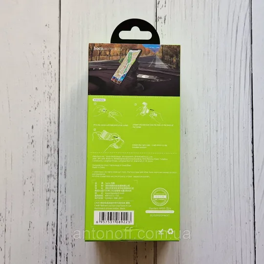 Купити Автотримач Hoco CA40 для телефона на панель / лобове скло Чорний
