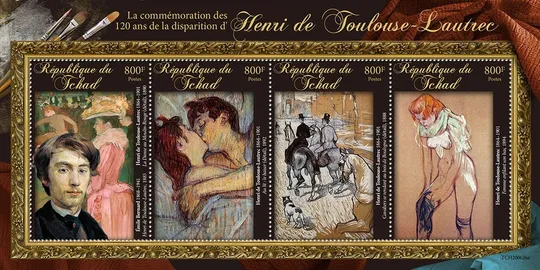 Купити Чад - Живопись-Анри де Лутуз-Лотрек -2020.Чистый полный красивый комплект-Блок+М/Лист.MNH.