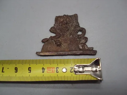 Накладка антикварная всадник Георгий Победоносец металл размер 4,5 х 3,3 см №14850 Продаж