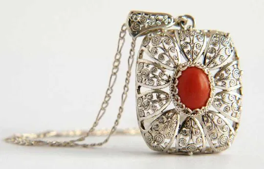 Підвіска філігрань срібло 800 проба корал Austria Продаж