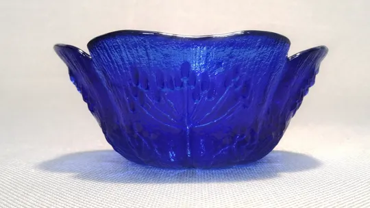 Креманка ваза міні цукерниця піала старе радянське кольорове синье кобальтовое скло Вживане З аукціону