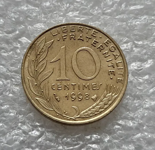 (5769) 10 сантимів 1998 Франція (10 сантимов 1998 Франция) Ціна