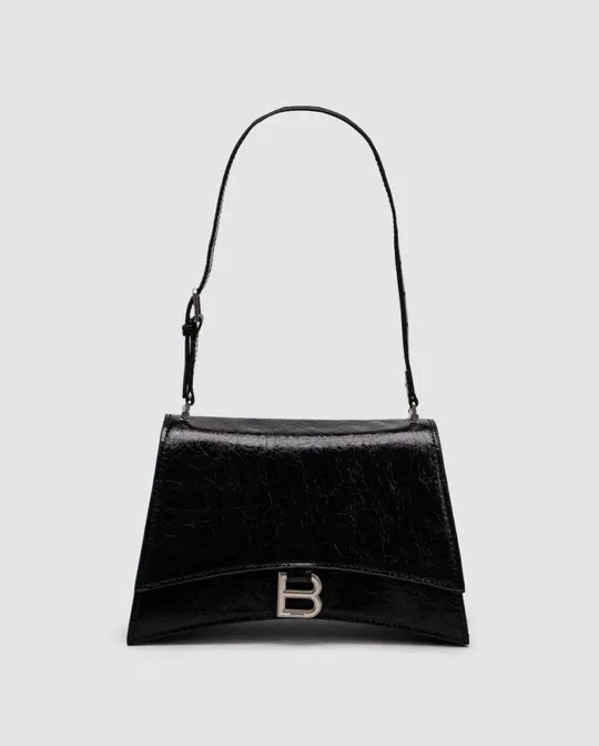 Купити Сумка Balenciaga Crush Medium Handbag Crushed Calfskin in Black\Silver 99746