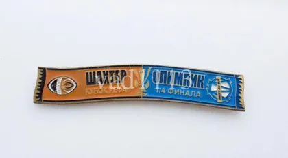 фото, Футбол серия значков шарфы Шахтер Донецк (значок № 18). кубок УЕФА 2008-09 Шахтер Донецк Украина - Олимпик  Марсель Франция
