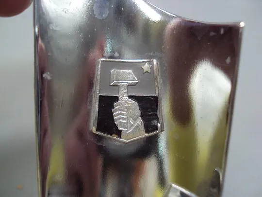 Фигура приз кубок Шахтер отбойный молоток Донецк уголь нержавейка высота 10,4 см №13801 Продаж