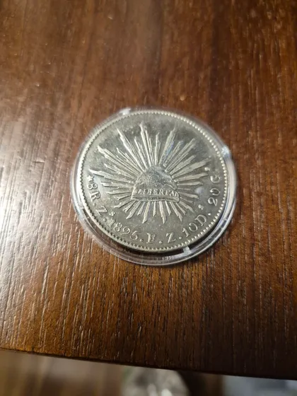 фото, Мексика,8 реалов,1895 год,серебро 27 грамм