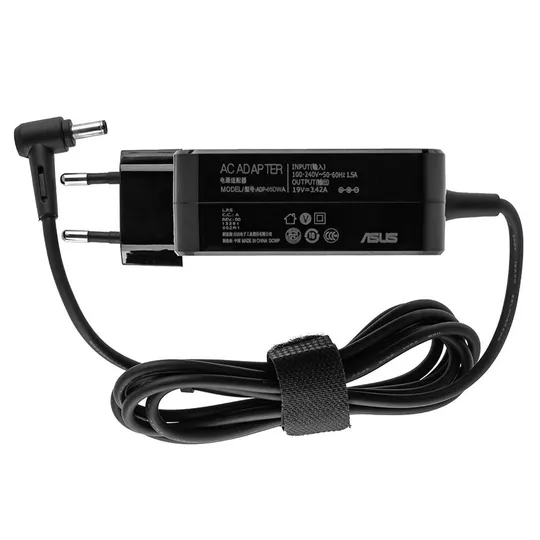 Оригінальний блок живлення для ноутбука ASUS 19V, 3.42A, 65W, 4.5*3.0-PIN, квадратний корпус, black (комплект: адаптер + З аукціону