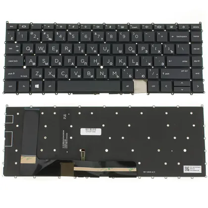 фото, Клавіатура для ноутбука HP (EliteBook X360: 1040 G8) rus, black, без фрейма, підсвічування клавіш