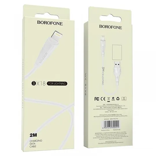 Дата кабель Borofone BX18 Optimal USB to Lightning (2m) Інтернет-аукціон