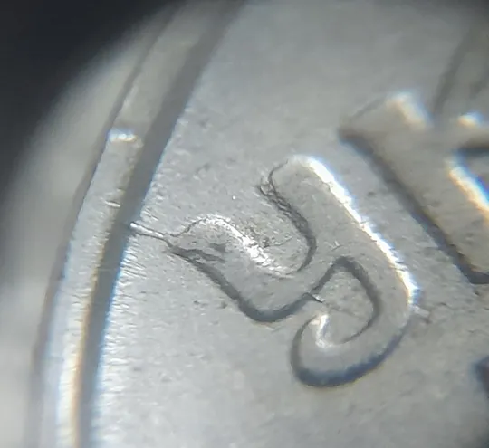 Купити (1389) 5 копійок 1992 розколи на аверсі від канту через &#039;У&#039; та внизу зліва до листа (5 копеек 1992 брак)