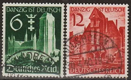 фото, 1939 - Рейх - Гданськ - німецький Mi.714-15 _2.0 €