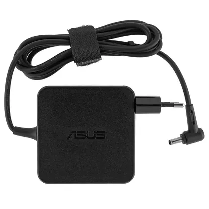 фото, Оригінальний блок живлення для ноутбука ASUS 19V, 3.42A, 65W, 4.5*3.0-PIN, квадратний корпус, black (комплект: адаптер +
