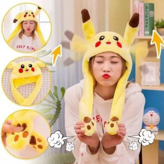 Карнавальная шапка с подсветкой: пикачу с поднимающимися ушами Інтернет-аукціон