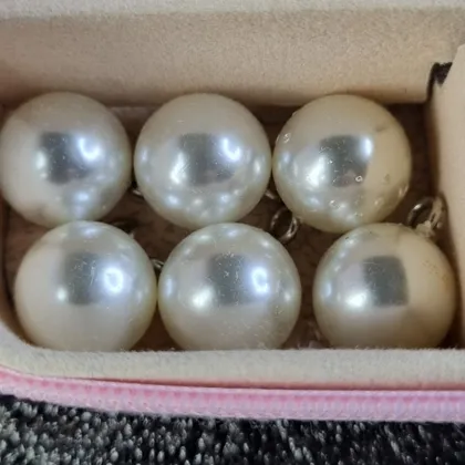 фото, Набір великих перлиноподібних підвісок з металевими петельками