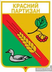 фото, значок геральдика  Красний Партизан  / Донецька область /  вид 2.