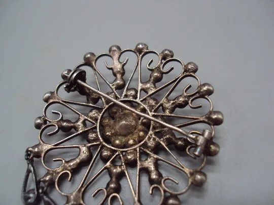 Брошка цветок с висюльками брошь цветочек серебро 875 проба ссср вес 9,15 г высота 5,5 см №15942 Характеристики