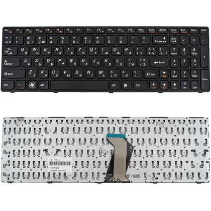 фото, Клавіатура для ноутбука LENOVO (G580, G585, N580, N585, Z580, Z585) ukr, black, black frame