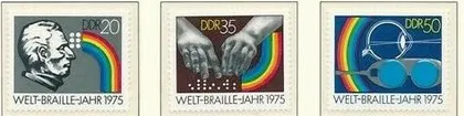 фото, ГДР Всемирный год Брайля (шрифт для слепых) 1975