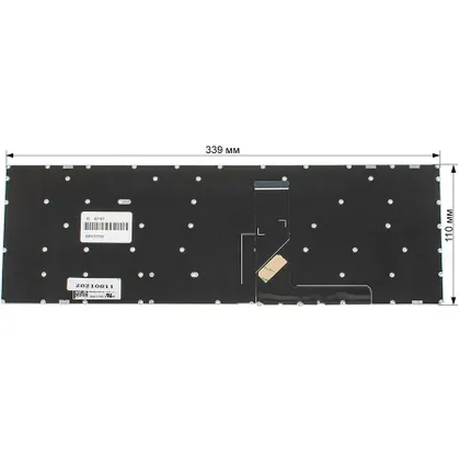 фото, Клавіатура для ноутбука Lenovo (IdeaPad: 320-15 series) rus, onyx black, без кадру, з діодом на кнопці включення (оригінал)