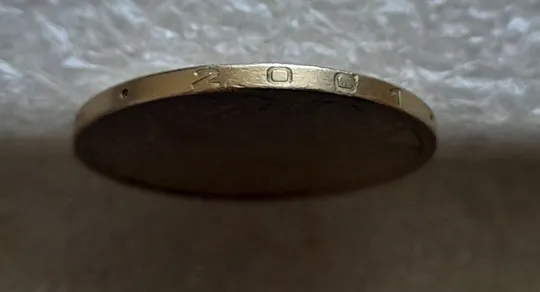 (7495) 1 гривня 2001 1АД1 широкий кант реверса + круговий виробіток штампа (1 гривна 2001) Інтернет-аукціон