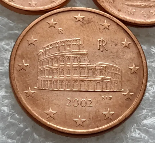 (1850да) 1,2,5 євроцентів 2002 Італія  - 3 монети одним лотом (1,2,5 евроцентов 2002 Италия) Продаж