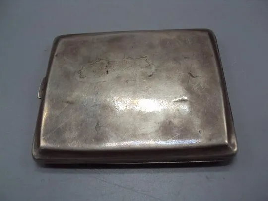 Портсигар резьба узор листья серебро KiM Польша Krupski &amp; Matulewicz вес 119,52 г 8,2х9,9 см №14331 Де купити