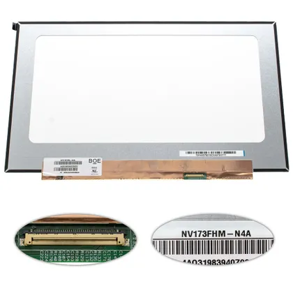 фото, Матриця 17.3 NV173FHM-N4A (1920*1080, 40pin(eDP, IPS, 144HZ, 300cd/m2, 16.7M, 100% sRGB), LED, SLIM(без планок та вушок), матова,
