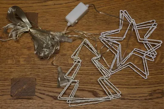 Гирлянда штора роса "Елочки Звезды" от USB, 3x1м, 10 фигурок, 8 режимов Холодный белый Недорого