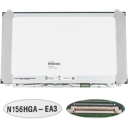 фото, Матрица 15.6" N156HGA-EA3 Rev C3 (1920*1080, 30pin(eDP, IPS), LED, SLIM(вертикальні вушки), матова, роз'єм справа внизу, ширина