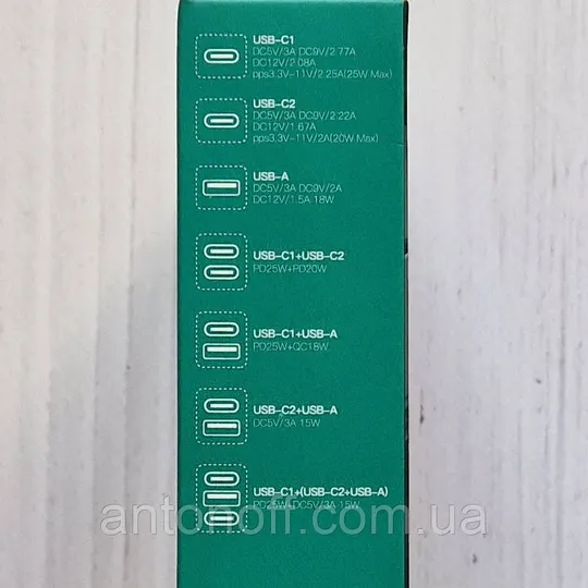 Зарядний пристрій Hoco NZ6 45W 3-ports (2Type-C та USB) з кабелем 1м Чорний З аукціону