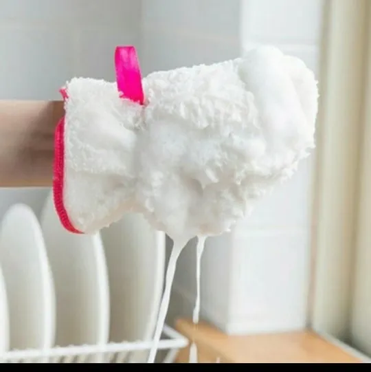 Купити Кухонные перчатки из бамбукового волокна для мытья посуды, уборки в доме 13*23 см 2 шт