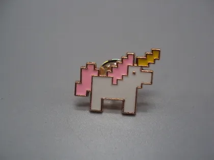 фото, Значок пін єдиноріг піксель Майнкрафт единорог pixel Minecraft знак брошка №18452