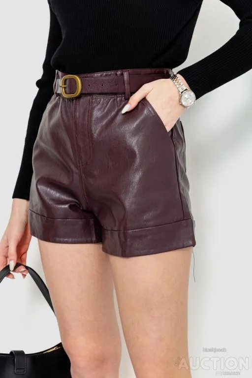 Шорты женские экокожа, цвет бордовый, 186R5222 З аукціону