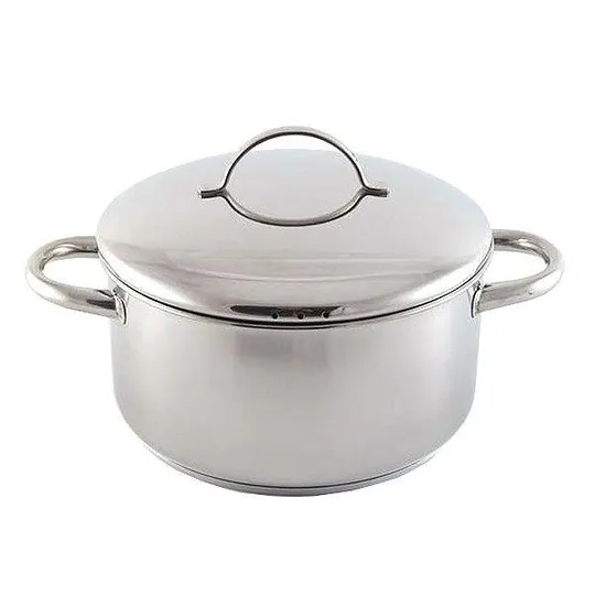 Кастрюля с крышкой Fissman Venera SS-5204-5-4 24 см 5.4 л серебристая Ціна