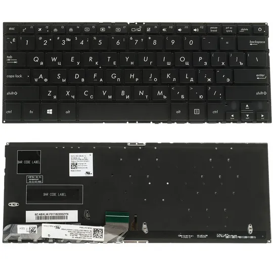 Клавіатура для ноутбука ASUS (UX430 series) rus, black, без фрейма, підсвічування клавіш Ціна