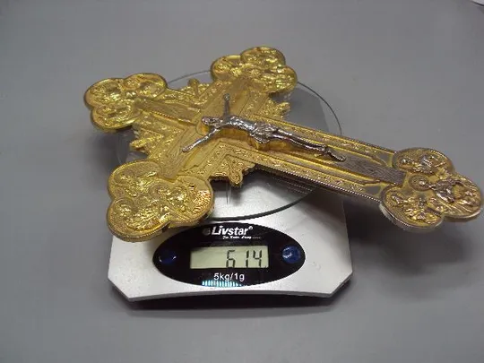 Крест Иерусалим распятие металл вес 614 грамм размер 27,8 х 20,3 см №13889 Де купити