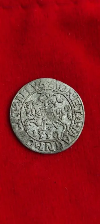 монета Полугрош Литва погоня рыцарь серебро 1550г jn218 З аукціону