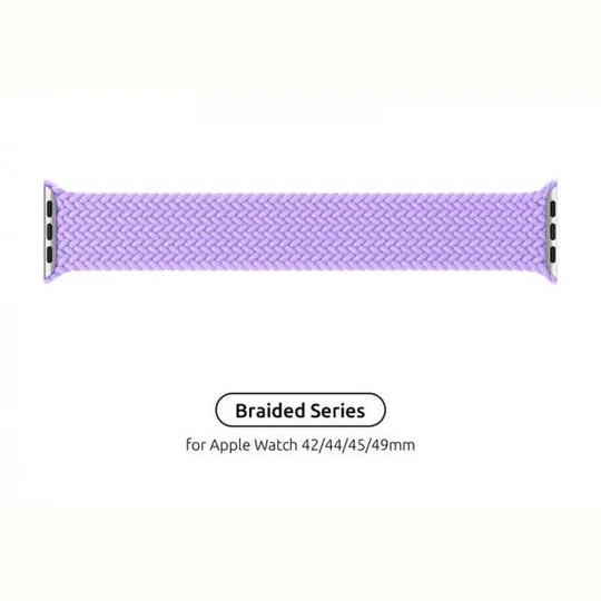 Ремешок Armorstandart Braided Solo Loop для Apple Watch 42mm/44mm/45mm/49mm Lavender Grey Size 8 (1 Ціна