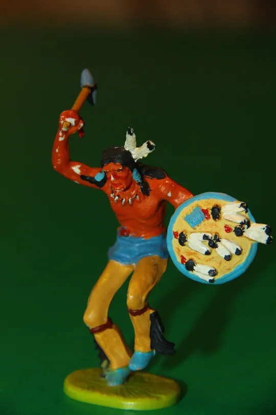 ІНДІАНЕЦЬ З ТОМАГАВКОМ 6816 индеец ELASTOLIN 70мм ФРГ Ціна