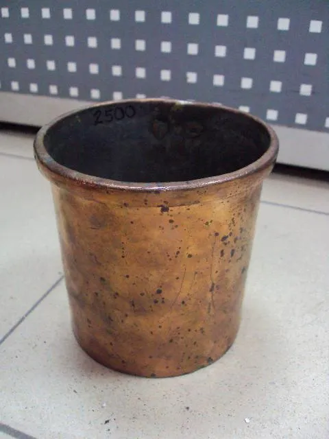 Кружка медь старая высота 12 см, диаметр 12,4 см №31 Продаж