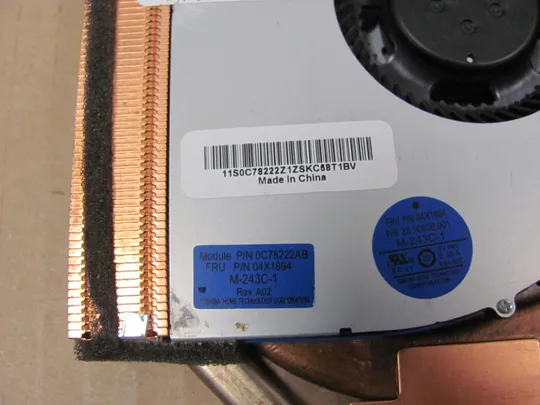 711-1 система охолодження 04X1894 0C78222AB  для Lenovo Thinkpad  W540 W541 оригінал Продаж