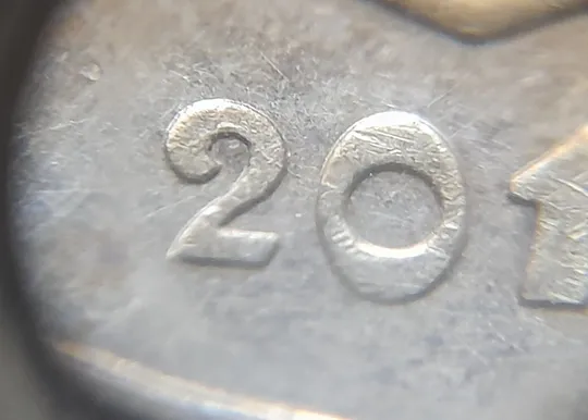 (6710) 50 копійок 2018 гарні викрошки та розколи на аверсі (різновид) (50 копеек 2018 брак) Продаж