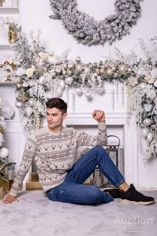 Купити Свитер мужской, цвет бежевый, 161R706