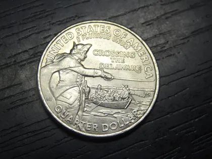 фото, 1/4 долара США 2021 P Переправа через ріку Делавер