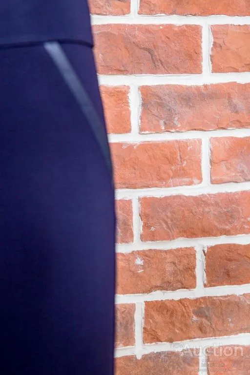 Лосини со вставками из кожзама, темно-синего цвета, 172R5514 Інтернет-аукціон