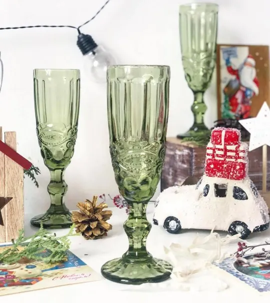 Купити Бокал для шампанского 180 мл Винтаж зеленый OLens 34215-14-1