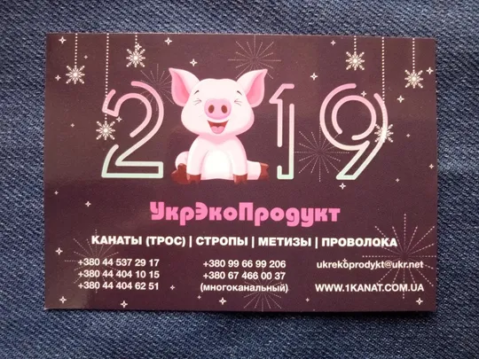 Календарик 2019 Год СВЕНЬИ. Рік СВИНІ. Реклама. УКРЭКОПРОДУКТ. Ціна