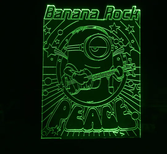 Акриловий світильник-нічник Міньйон Банана рок зелений tty-n001256 Ціна