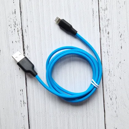 фото, Кабель Hoco X21 Plus Silicone Cable Lightning силіконовий (1м 2.4A) Синій