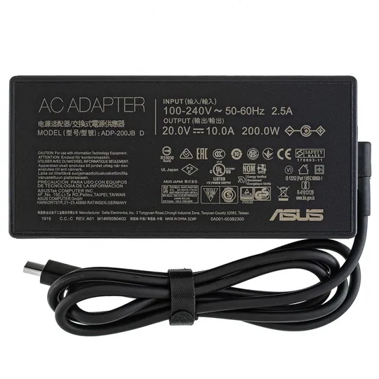 Оригінальний блок живлення для ноутбука ASUS 20V, 10A, 200W, Rectangle Conn, black, RECTANGULAR З аукціону